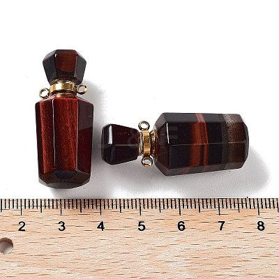 Dyed & Heated Natural Red Tiger Eye Perfume Bottle Pendants G-A026-16B-01-1