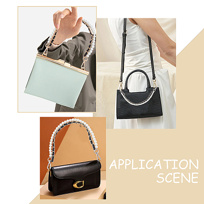 2Pcs 2 Styles Plastic Imitation Pearl Beaded Bag Handles FIND-WR0007-91-1