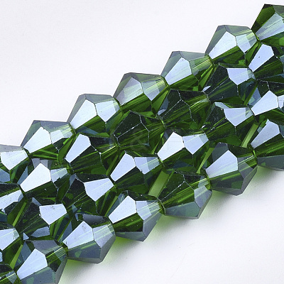 Electroplate Glass Beads Strands EGLA-Q118-6mm-A11-1