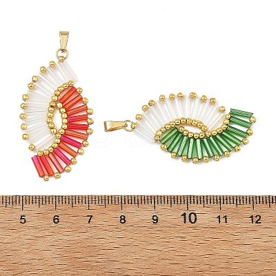 Glass Seed Beaded Pendants PALLOY-MZ01375-1