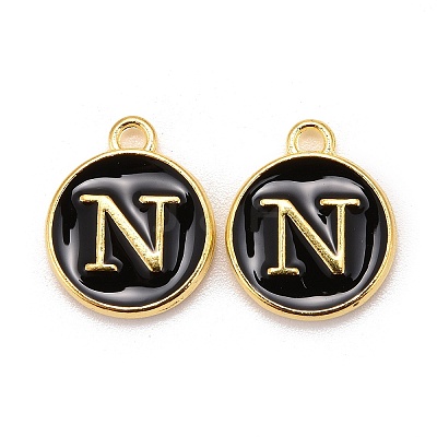 Golden Plated Alloy Charms LS-ENAM-S118-02N-1