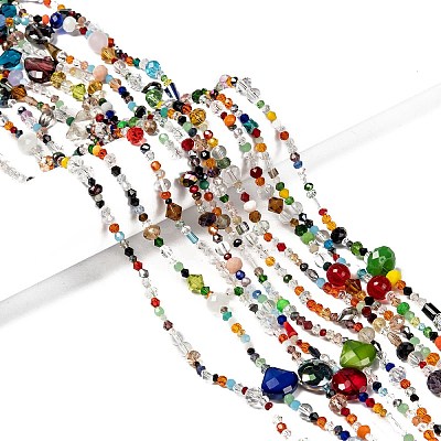 Mixed Electroplate Glass Beads Strands EGLA-A003-01-1