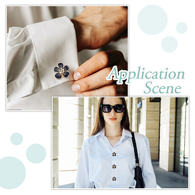 6Pcs Alloy Enamel Cufflinks DIY-FH0009-79B-1