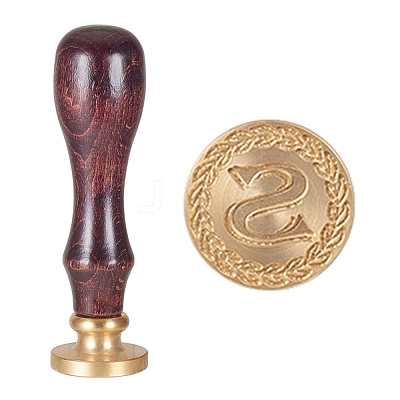 DIY Letter Scrapbook Brass Wax Seal Stamps and Wood Handle AJEW-P068-B02-1