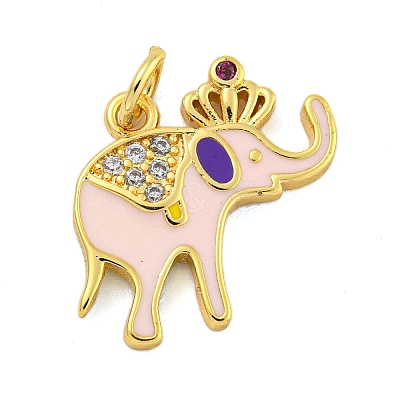 Brass Micro Pave Clear Cubic Zirconia Pendants KK-R159-18G-02-1