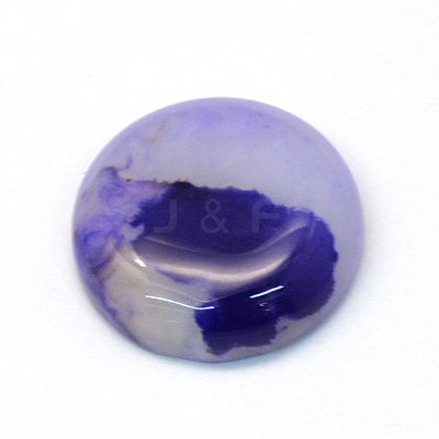 Dyed Natural Striped Agate/Banded Agate Cabochons G-R348-20mm-01-1