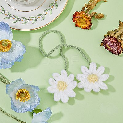 Cotton Convallaria Majalis Pendants AJEW-WH0258-845-1