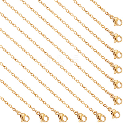 12Pcs 2mm 304 & 201 Stainless Steel Rolo Chain Necklaces for Men Women NJEW-BBC0001-01-1