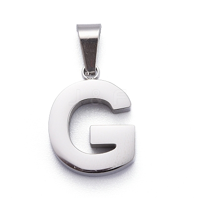 Non-Tarnish 304 Stainless Steel Letter Pendants STAS-H127-G-P-1