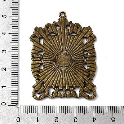 Rectangle Tibetan Style Alloy Big Pendant Cabochon Settings X-PALLOY-K109-77AB-NR-1