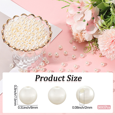 Imitation Pearl Acrylic Beads PEAR-LT0001-02D-1