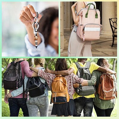 10Pcs 2 Colors Aluminum with Rock Climbing Carabiners AJEW-SZ0002-57-1