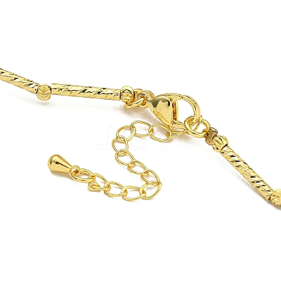 Rack Plating Brass & ABS Plastic Pearl Round Beads Bib Necklaces for Women NJEW-C059-03G-1