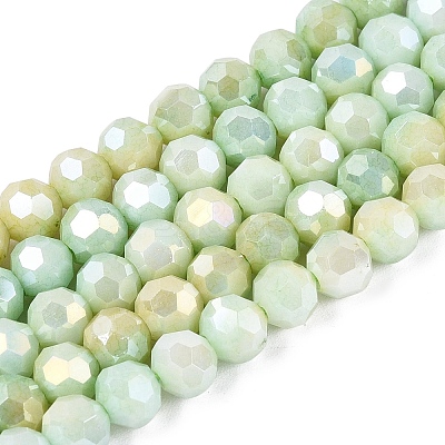 Anti-Tarnish Electroplate Glass Beads Strands EGLA-ZX010-6mm-12-1