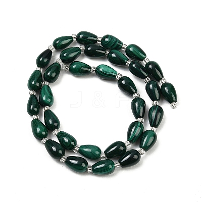 Natural Malachite Beads Strands G-L630-C01-10x6mm-1