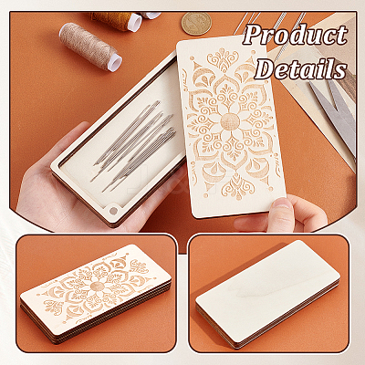 Flower Wood Storage Tool AJEW-WH0348-361-1