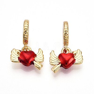 Brass Enamel European Dangle Charms KK-N254-246G-1