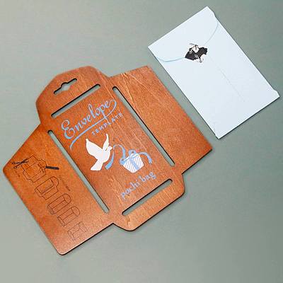 Retro Style DIY Envelope Template DIY-G039-03-1