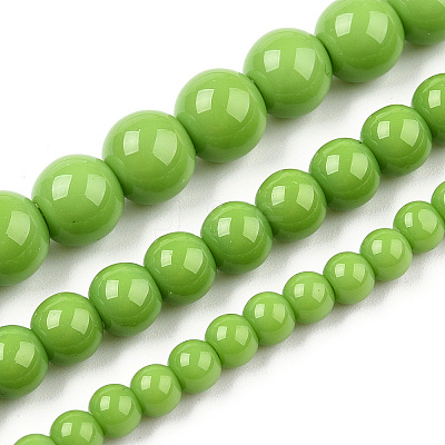 Opaque Solid Color Glass Beads Strands GLAA-T032-P4mm-06-1