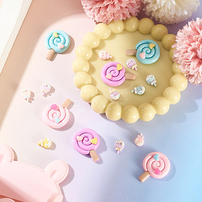16Pcs 4 Styles Opaque Resin Cabochons CRES-TA0001-90-1