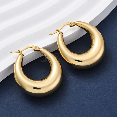PVD Vacuum Plating 304 Stainless Steel Chunky Hoop Earrings for Women EJEW-F280-06E-G-1