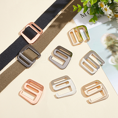 8Pcs 4 Style Alloy Slider Buckles FIND-WR0010-84-1