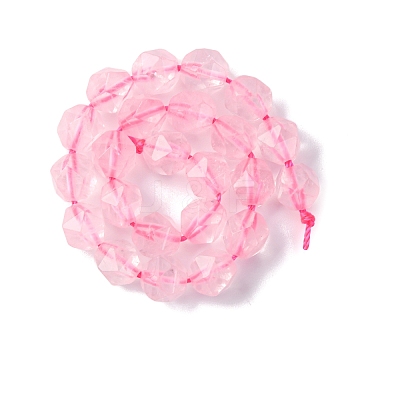 Faceted Natural Rose Quartz Gemstone Bead Strands G-J331-02-8mm-1