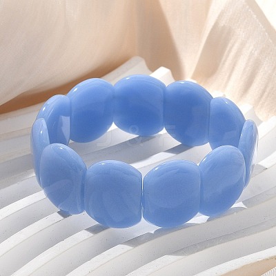 Handmade Lampwork Beaded Stretch Bracelets for Men Women BJEW-G738-01B-11-1