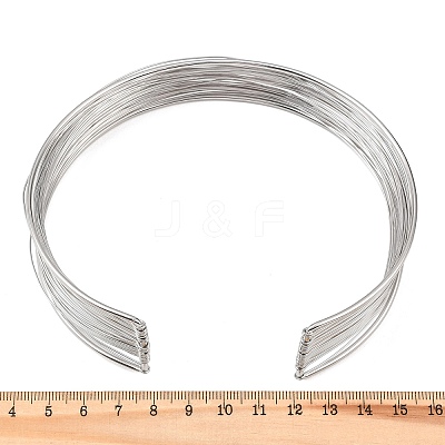 30MM 304 Stainless Steel Open Multi-Strand Choker Necklaces for Women NJEW-K297-02P-1