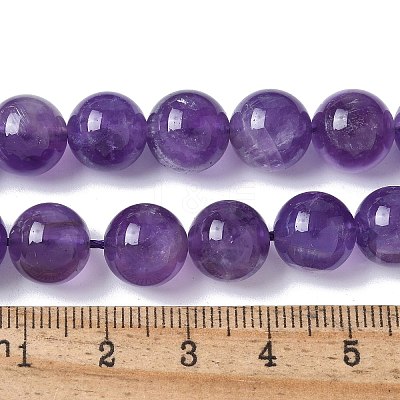 Natural Amethyst Beads Strands G-R446-10mm-21-A-1
