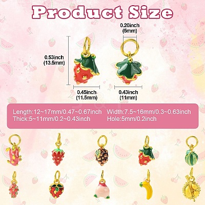 10Pcs 10 Styles Alloy Enamel Charms FIND-CJ0005-18-1
