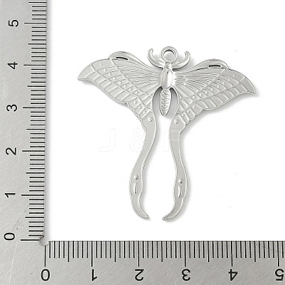 304 Stainless Steel Moth Pendants X-STAS-S186-08B-P-1