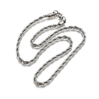 Non-Tarnish 304 Stainless Steel Rope Chain Necklaces NJEW-F226-03P-06-1