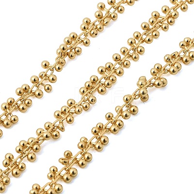 Brass Round Bead Link Chains CHC-L054-16G-1