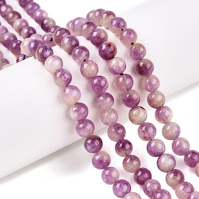 Dyed Natural White Jade Beads Strands G-T138-6mm-210-7-1