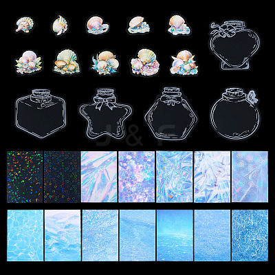 3Sets 3 Styles PET Waterproof Decorative Stickers DIY-TA0010-64A-1