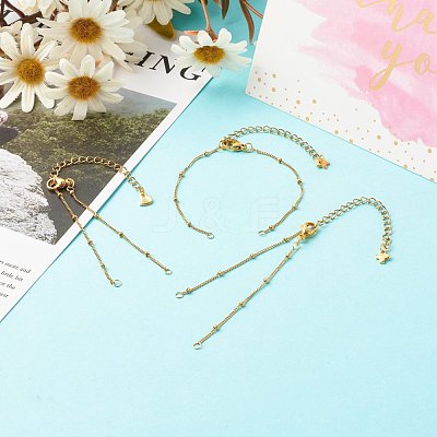Handmade 304 Stainless Steel Satellite Chains Bracelets Making Accessories AJEW-JB01024-1