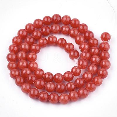 Natural Dyed Yellow Jade Gemstone Bead Strands G-R271-6mm-YXS16-1