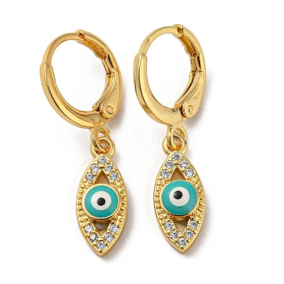 Golden Brass Dangle Leverback Earrings EJEW-A033-14G-1
