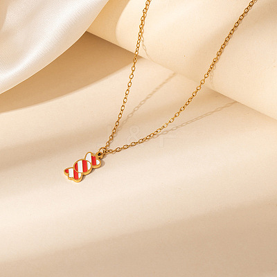 Halloween 304 Stainless Steel Enamel Pendant Necklaces for Women FS-WGABD3E-02-1