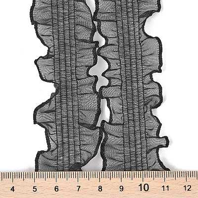 20 Yards Polyester Pleated Elastic Lace Trim SRIB-M015-01D-1