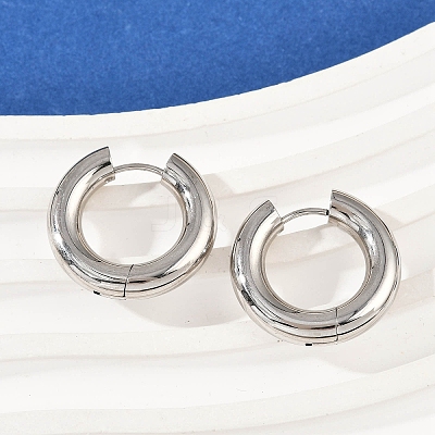 202 Stainless Steel Polishing Hoop Earrings EJEW-M106-02P-04-1
