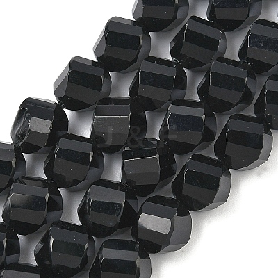 Natural Black Onyx Beads Strands G-C267-B10-1