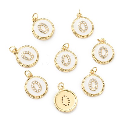 Brass Micro Pave Clear Cubic Zirconia Charms ZIRC-I052-16G-00-1