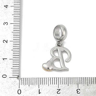 Brass European Dangle Charms KK-Z097-01B-GP-1