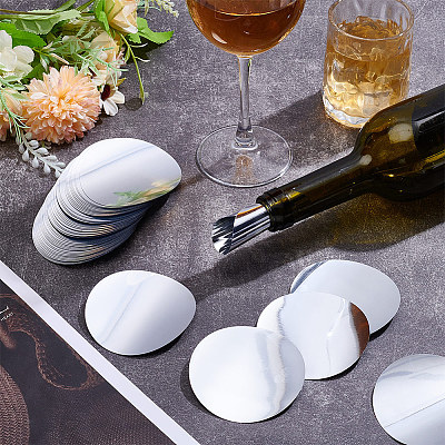 50Pcs Aluminum Wine Pourer Liquor Stopping Pour Disks AJEW-SP0004-58-1