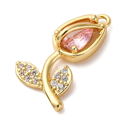 Brass Micro Pave Cubic Zirconia Pendants KK-I276-04G-04B-1