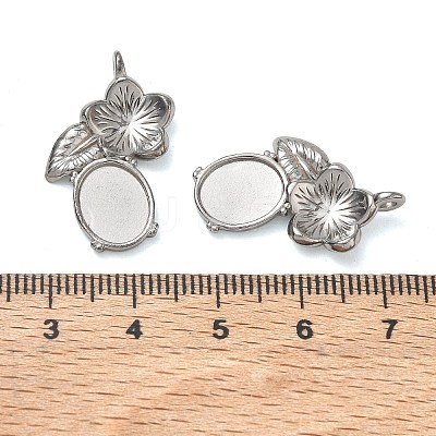 304 Stainless Steel Pendant Cabochon Settings SA-CBAE5AC-17P-1