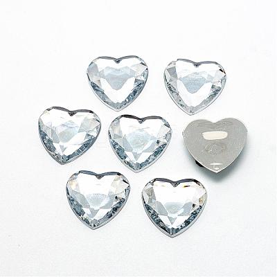 Acrylic Rhinestone Flat Back Cabochons GACR-Q009-25x25-15-1