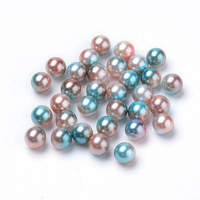 Rainbow Acrylic Imitation Pearl Beads OACR-R065-6mm-09-1